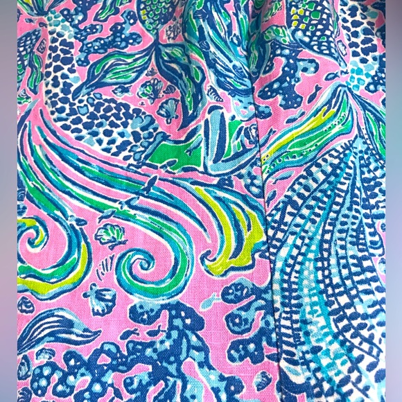 LILLY PULITZER. Lilac Rose We Mermaid It  Linen Dress - Picture 11 of 15